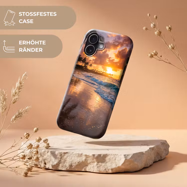 Strand - Zonsopgang - Tropisch - Natuur - Oranje Toughcase MagSafe Apple iPhone 17 klein -USP_RandenV_DE