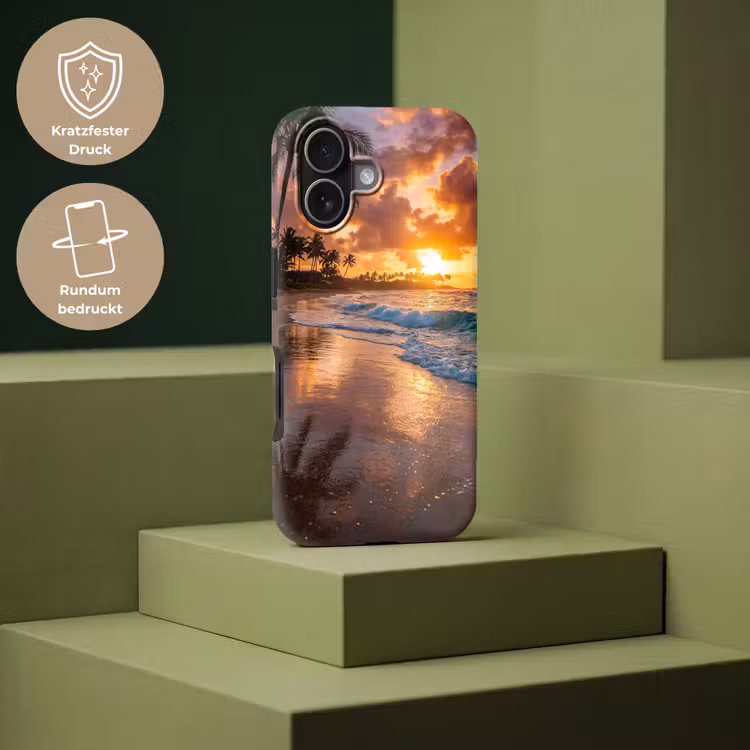 Strand - Zonsopgang - Tropisch - Natuur - Oranje Toughcase MagSafe Apple iPhone 17 klein -USP_PrintM_DE