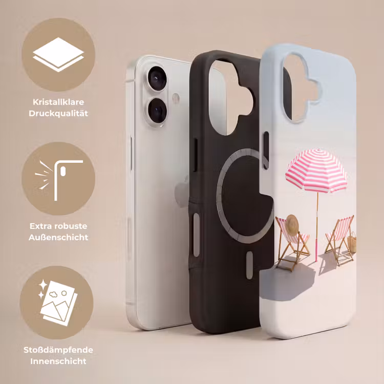 Strand - Parasol - Ligstoel - Zomer - Roze Toughcase MagSafe Apple iPhone 17 klein -USP_Lagen_DE