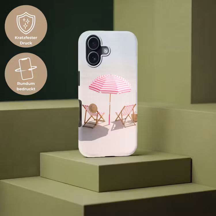 Strand - Parasol - Ligstoel - Zomer - Roze Toughcase MagSafe Apple iPhone 17 klein -USP_PrintM_DE