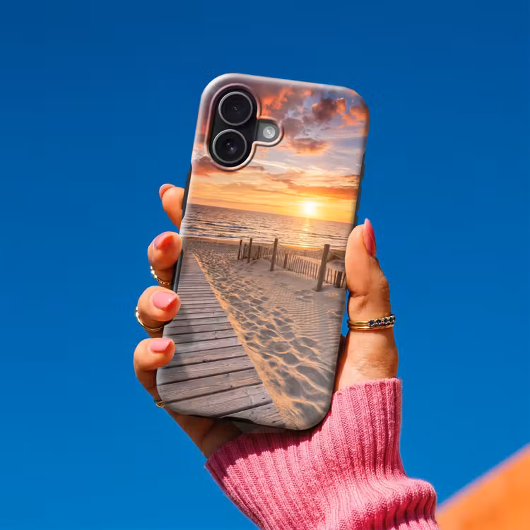 Strand - Zonsondergang - Zee - Natuur - Oranje Toughcase MagSafe Apple iPhone 17 klein -Sfeer1V