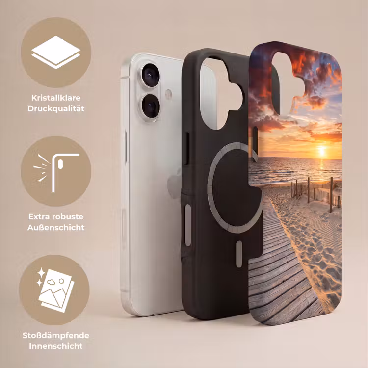 Strand - Zonsondergang - Zee - Natuur - Oranje Toughcase MagSafe Apple iPhone 17 klein -USP_Lagen_DE
