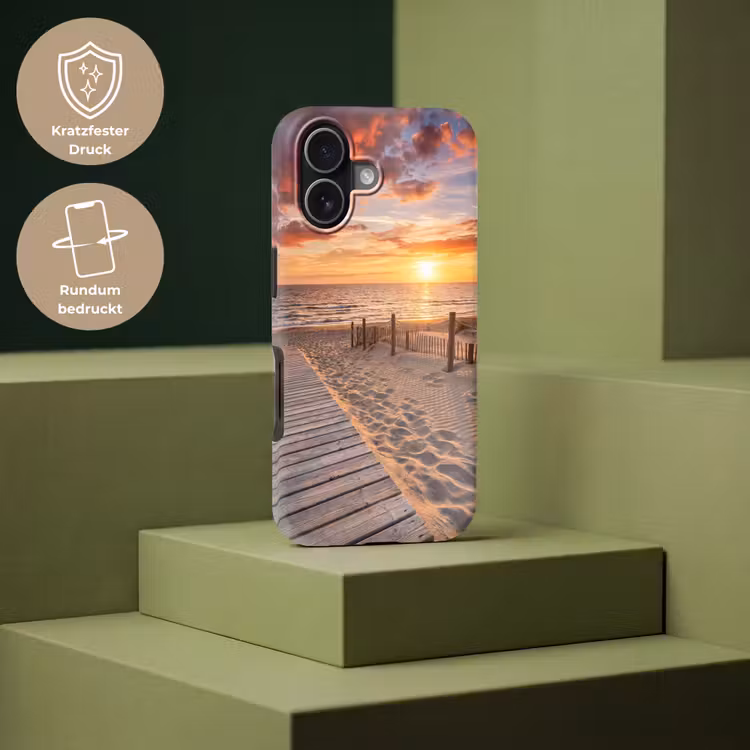Strand - Zonsondergang - Zee - Natuur - Oranje Toughcase MagSafe Apple iPhone 17 klein -USP_PrintM_DE