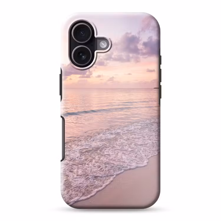 Strand - Zonsondergang - Natuur - Minimalistisch - Roze Toughcase MagSafe Apple iPhone 17 klein -3d