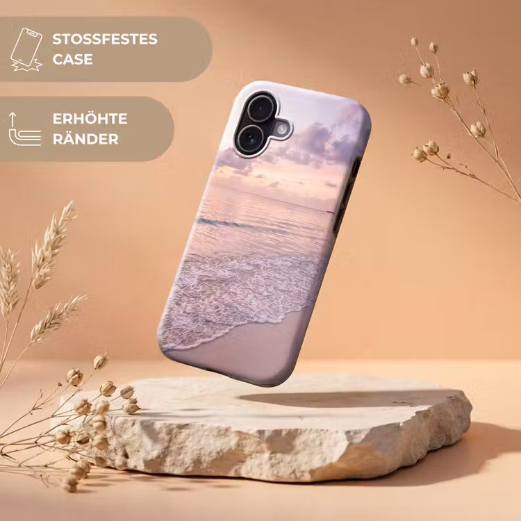 Strand - Zonsondergang - Natuur - Minimalistisch - Roze Toughcase MagSafe Apple iPhone 17 klein -USP_RandenV_DE