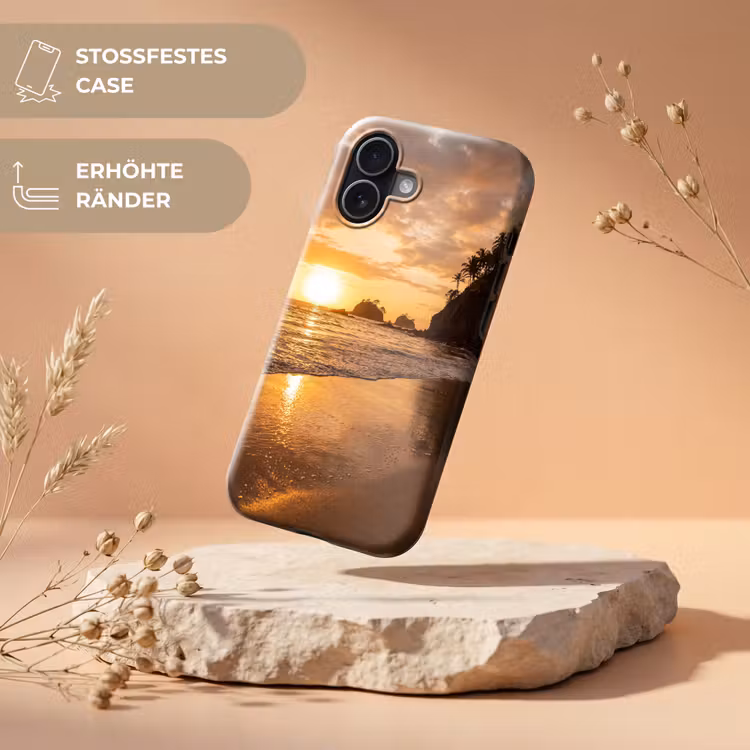 Strand - Zonsondergang - Natuur - Tropisch - Oranje Toughcase MagSafe Apple iPhone 17 klein -USP_RandenV_DE