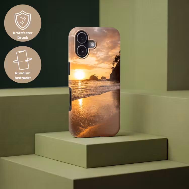 Strand - Zonsondergang - Natuur - Tropisch - Oranje Toughcase MagSafe Apple iPhone 17 klein -USP_PrintM_DE