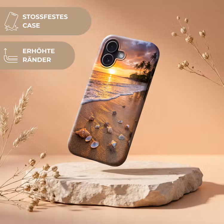 Strand - Zonsondergang - Palmbomen - Natuur - Oranje Toughcase MagSafe Apple iPhone 17 klein -USP_RandenV_DE