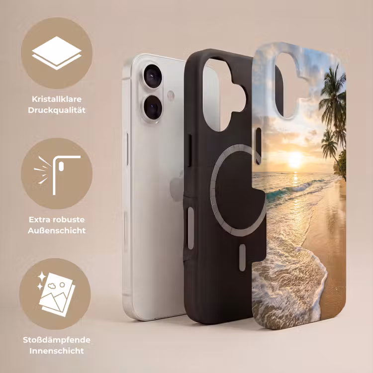 Strand - Zonsondergang - Tropisch - Natuur - Goud Toughcase MagSafe Apple iPhone 17 klein -USP_Lagen_DE