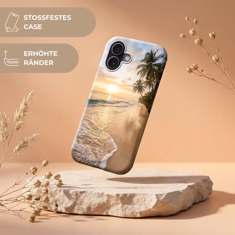 Strand - Zonsondergang - Tropisch - Natuur - Goud Toughcase MagSafe Apple iPhone 17 klein -USP_RandenV_DE