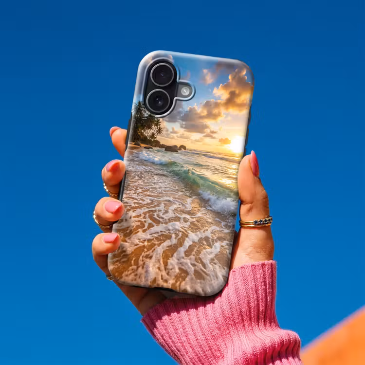 Strand - Zonsondergang - Golven - Natuur - Goud Toughcase MagSafe Apple iPhone 17 klein -Sfeer1V