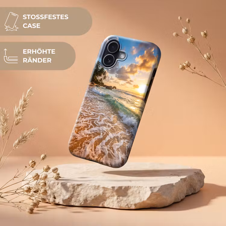 Strand - Zonsondergang - Golven - Natuur - Goud Toughcase MagSafe Apple iPhone 17 klein -USP_RandenV_DE