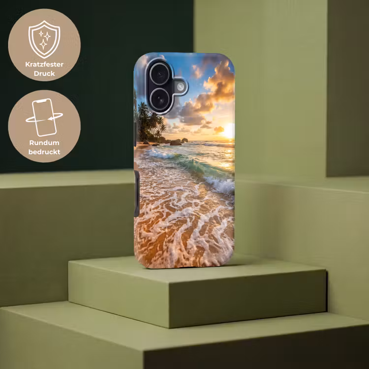 Strand - Zonsondergang - Golven - Natuur - Goud Toughcase MagSafe Apple iPhone 17 klein -USP_PrintM_DE