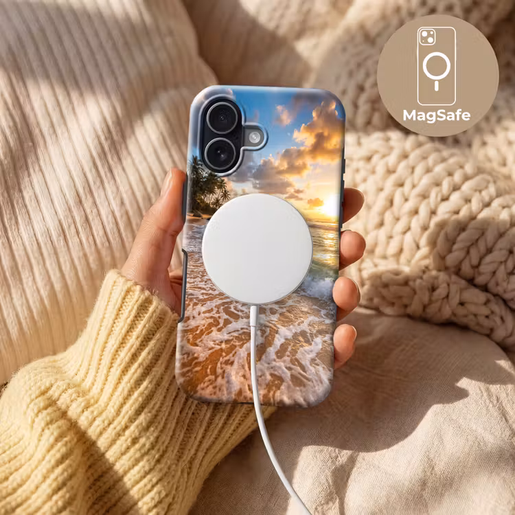 Strand - Zonsondergang - Golven - Natuur - Goud Toughcase MagSafe Apple iPhone 17 klein -USP_MagsafeV
