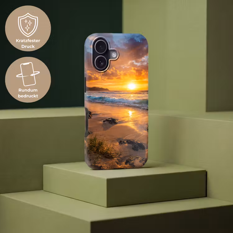 Strand - Zonsondergang - Golven - Natuur - Oranje Toughcase MagSafe Apple iPhone 17 klein -USP_PrintM_DE