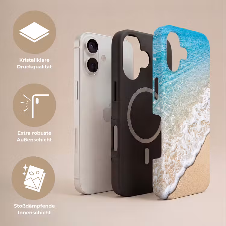 Strand - Water - Natuur - Blauw - Beige Toughcase MagSafe Apple iPhone 17 klein -USP_Lagen_DE