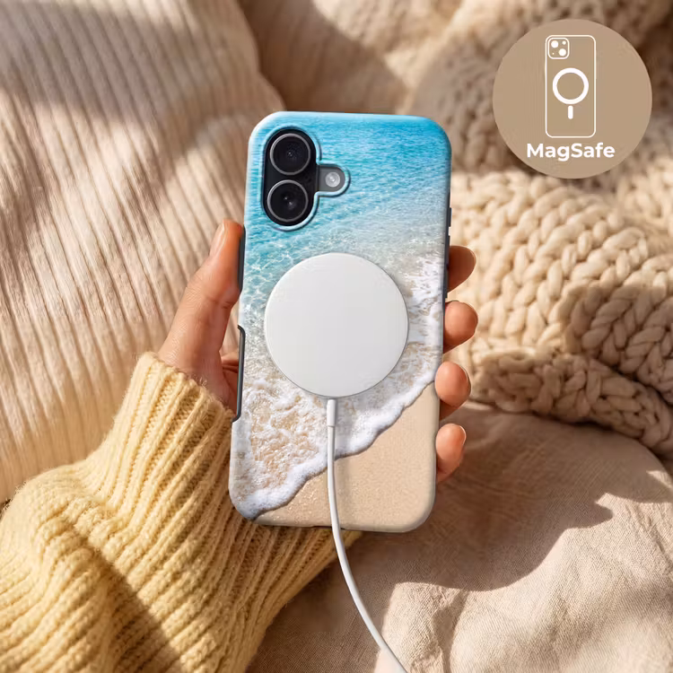 Strand - Water - Natuur - Blauw - Beige Toughcase MagSafe Apple iPhone 17 klein -USP_MagsafeV