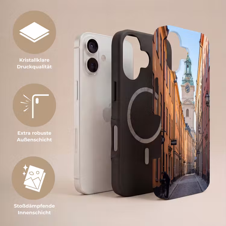 Straat - Klokkentoren - Stad - Architectuur - Historisch Toughcase MagSafe Apple iPhone 17 klein -USP_Lagen_DE