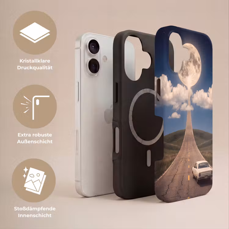 Handyhülle Toughcase - Straße – Mond – Nacht - Weg - Maan - Nacht Toughcase MagSafe Apple iPhone 17 klein