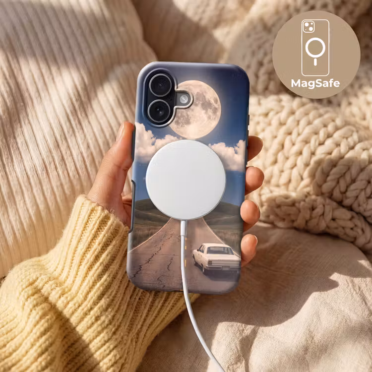 Handyhülle Toughcase - Straße – Mond – Nacht - Weg - Maan - Nacht Toughcase MagSafe Apple iPhone 17 klein