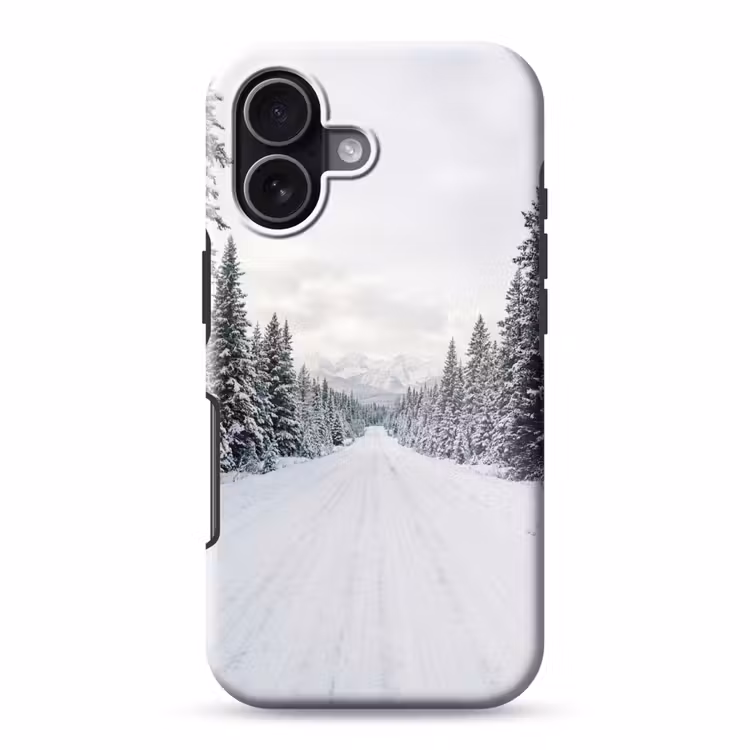 Weg - Sneeuw - Naaldbos - Winter - Avontuurlijk Toughcase MagSafe Apple iPhone 17 klein -3d