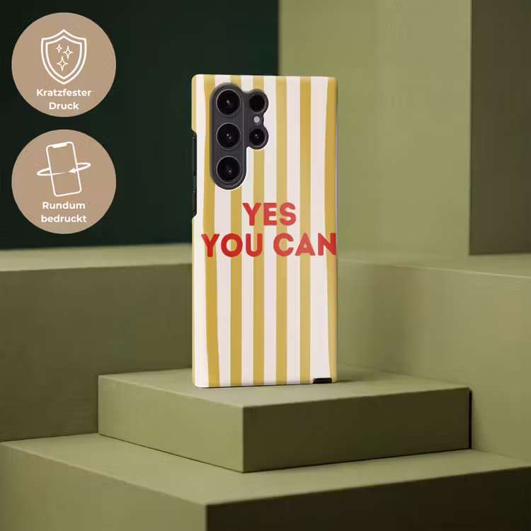 Strepen - Abstract - Yes you can - Rood Toughcase Samsung Galaxy S23 Ultra klein -uniquesellingpoint_USP_PrintM_FR
