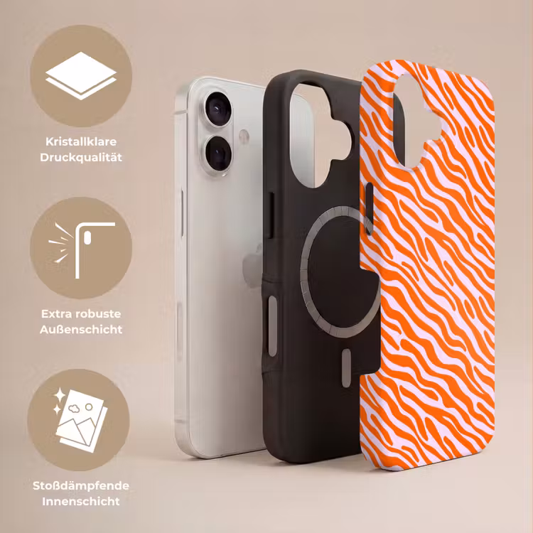 Strepen - Dynamisch - Oranje Toughcase MagSafe Apple iPhone 17 klein 1017 -USP_Lagen_DE