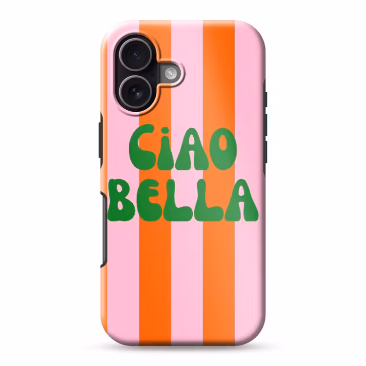 Strepen - Oranje - Verticaal - Ciao bella Toughcase MagSafe Apple iPhone 17 klein -3d