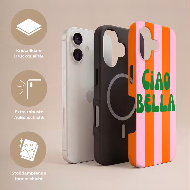 Strepen - Oranje - Verticaal - Ciao bella Toughcase MagSafe Apple iPhone 17 klein -USP_Lagen_DE