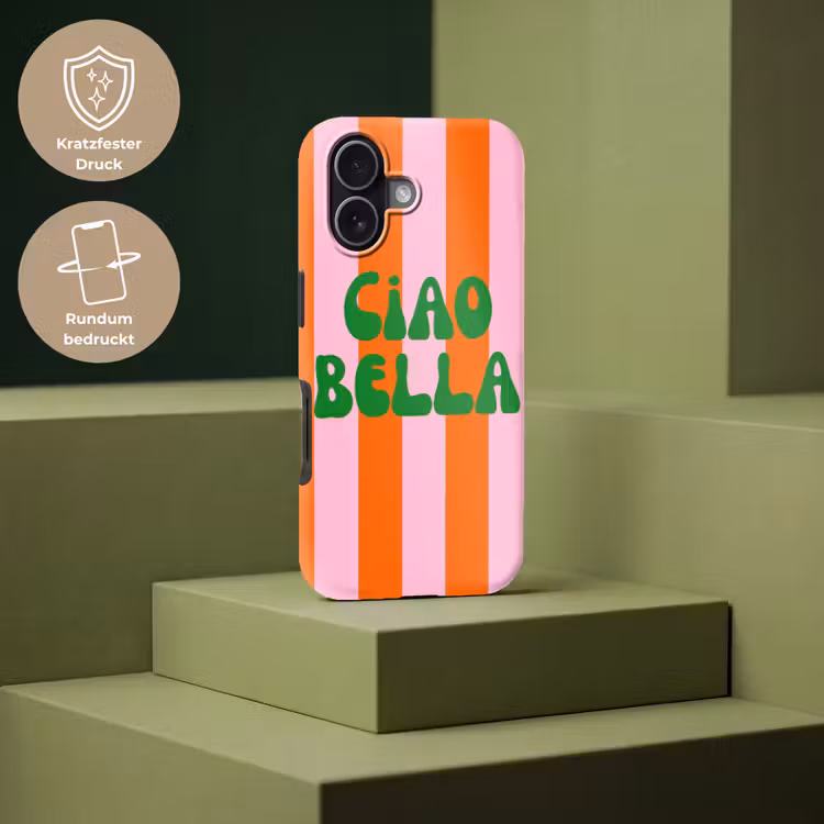 Strepen - Oranje - Verticaal - Ciao bella Toughcase MagSafe Apple iPhone 17 klein -USP_PrintM_DE