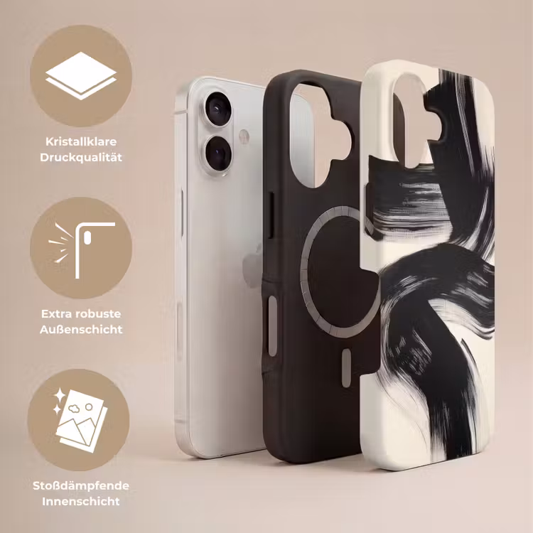 Strepen - Zwart - Abstract Toughcase MagSafe Apple iPhone 17 klein -USP_Lagen_DE