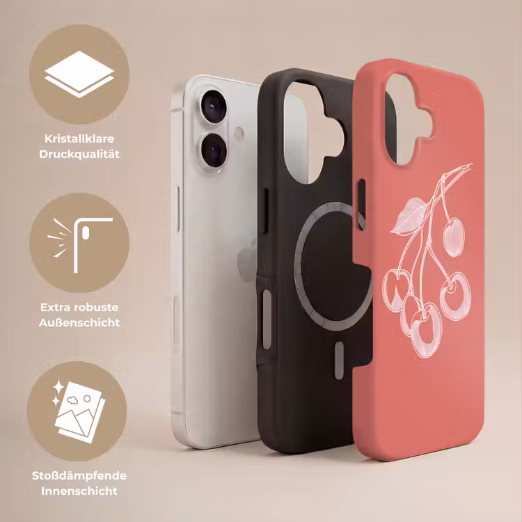 Lijnillustratie - Kersen - Tak - Wit Toughcase MagSafe Apple iPhone 17 klein -USP_Lagen_DE