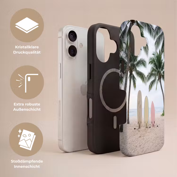 Surfboard - Palmbomen - Kleurrijk Toughcase MagSafe Apple iPhone 17 klein -USP_Lagen_DE