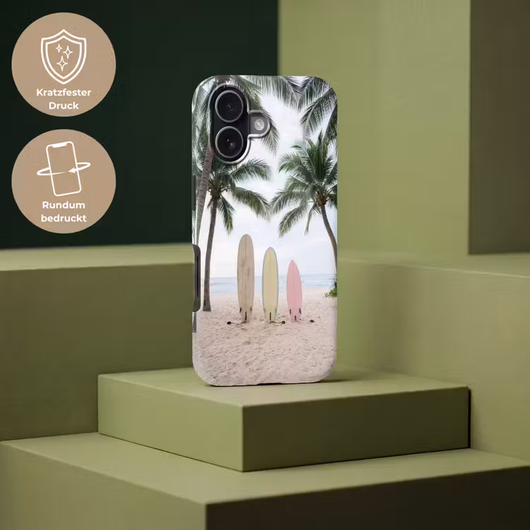 Surfboard - Palmbomen - Kleurrijk Toughcase MagSafe Apple iPhone 17 klein -USP_PrintM_DE