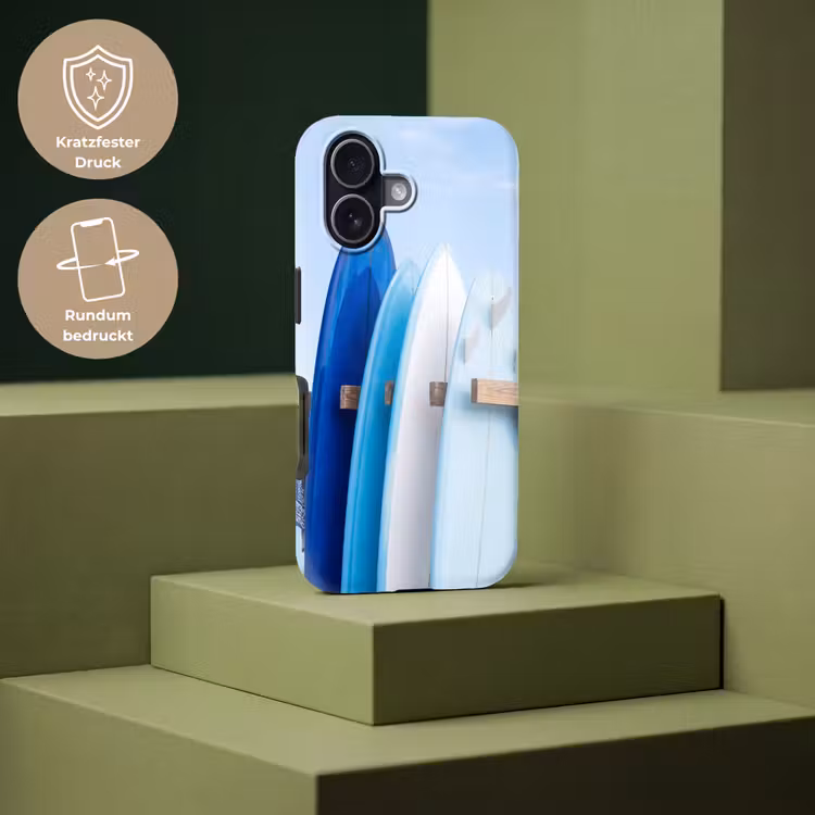 Surfplank - Strand - Zomer - Blauw - Water Toughcase MagSafe Apple iPhone 17 klein -USP_PrintM_DE