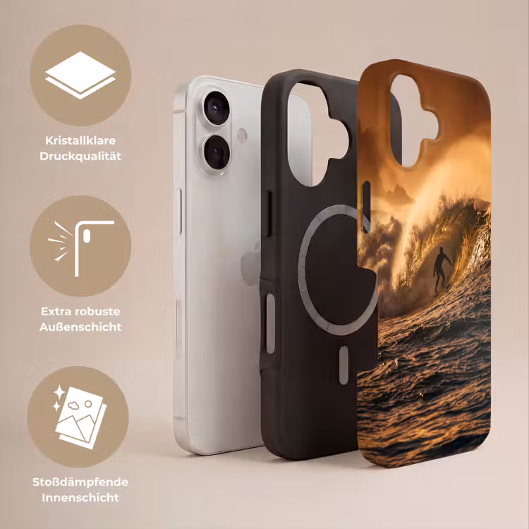 Surfer - Golf - Oceaan - Sport - Oranje Toughcase MagSafe Apple iPhone 17 klein -USP_Lagen_DE
