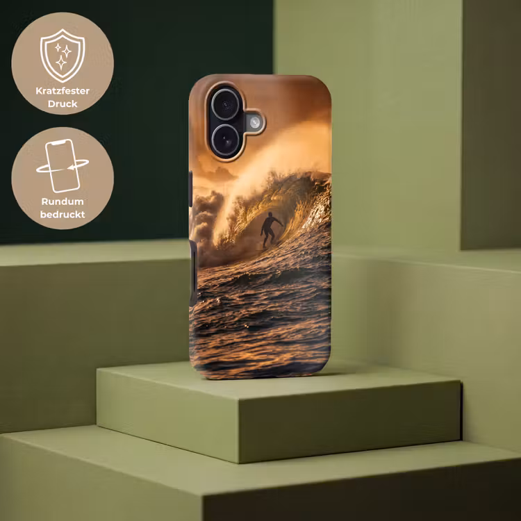 Surfer - Golf - Oceaan - Sport - Oranje Toughcase MagSafe Apple iPhone 17 klein -USP_PrintM_DE
