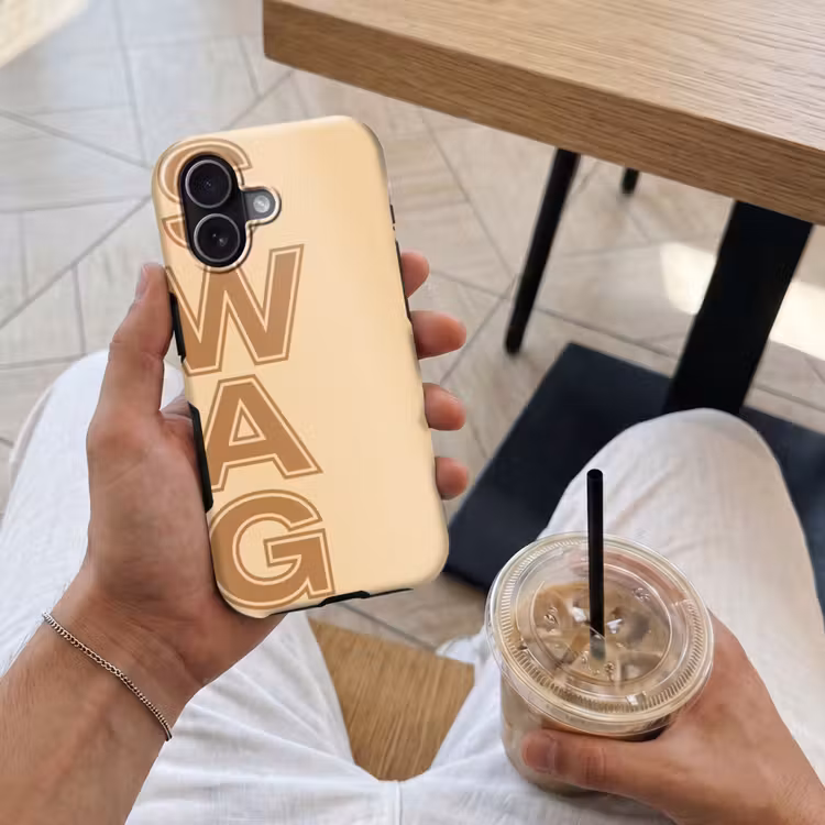 Swag - Bruin - Beige Toughcase MagSafe Apple iPhone 17 klein -Sfeer1M
