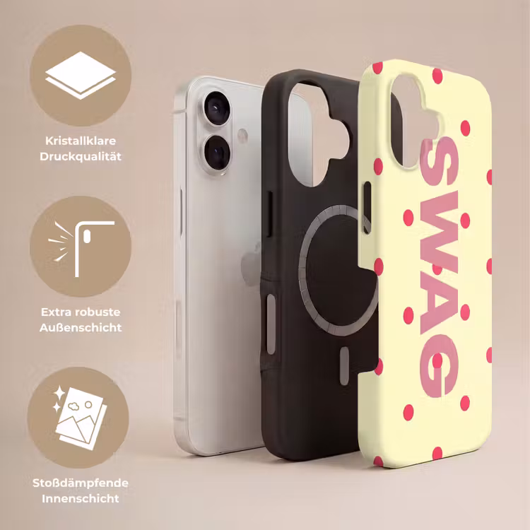 Swag - Roze - Stippen - Geel Toughcase MagSafe Apple iPhone 17 klein -USP_Lagen_DE