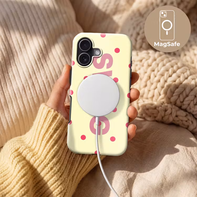 Swag - Roze - Stippen - Geel Toughcase MagSafe Apple iPhone 17 klein -USP_MagsafeV