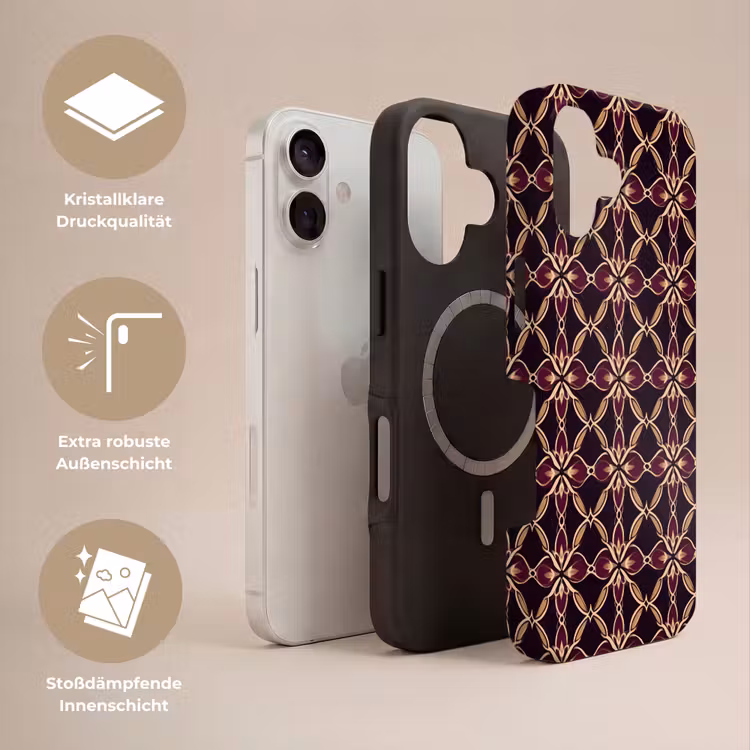 Symmetrisch - Tegel - Burgundy Toughcase MagSafe Apple iPhone 17 klein 1017 -USP_Lagen_DE