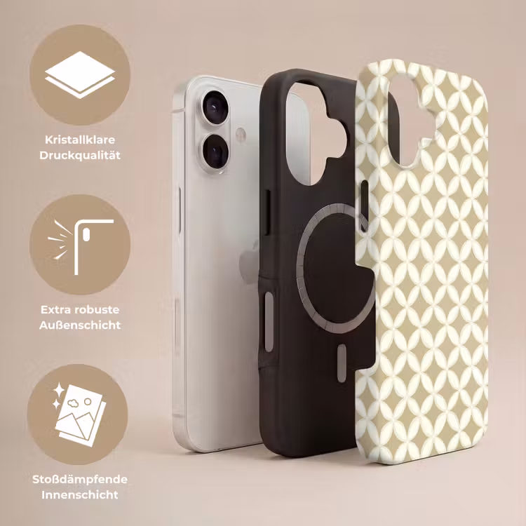 Symmetrisch - Motief - Beige Toughcase MagSafe Apple iPhone 17 klein 1017 -USP_Lagen_DE