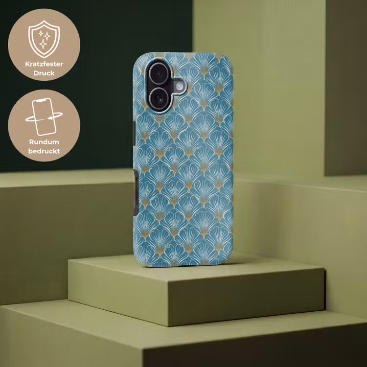 Symmetrisch - Patroon - Blauw Toughcase MagSafe Apple iPhone 17 klein 1017 -USP_PrintM_DE