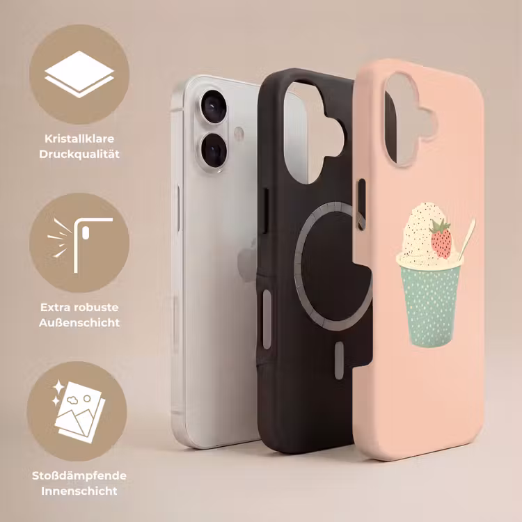 Bakje - Ijs - Aardbei - Roze Toughcase MagSafe Apple iPhone 17 klein -USP_Lagen_DE