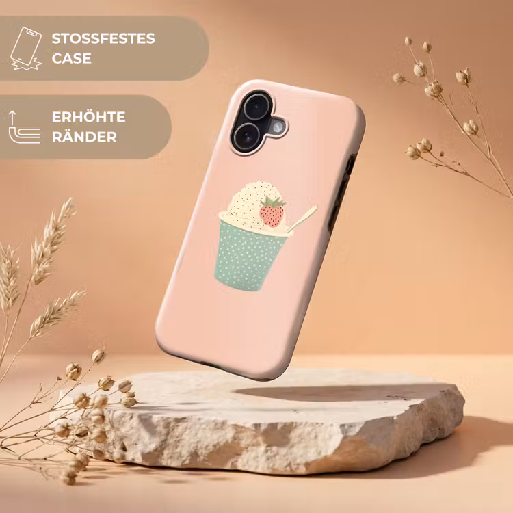 Bakje - Ijs - Aardbei - Roze Toughcase MagSafe Apple iPhone 17 klein -USP_RandenV_DE