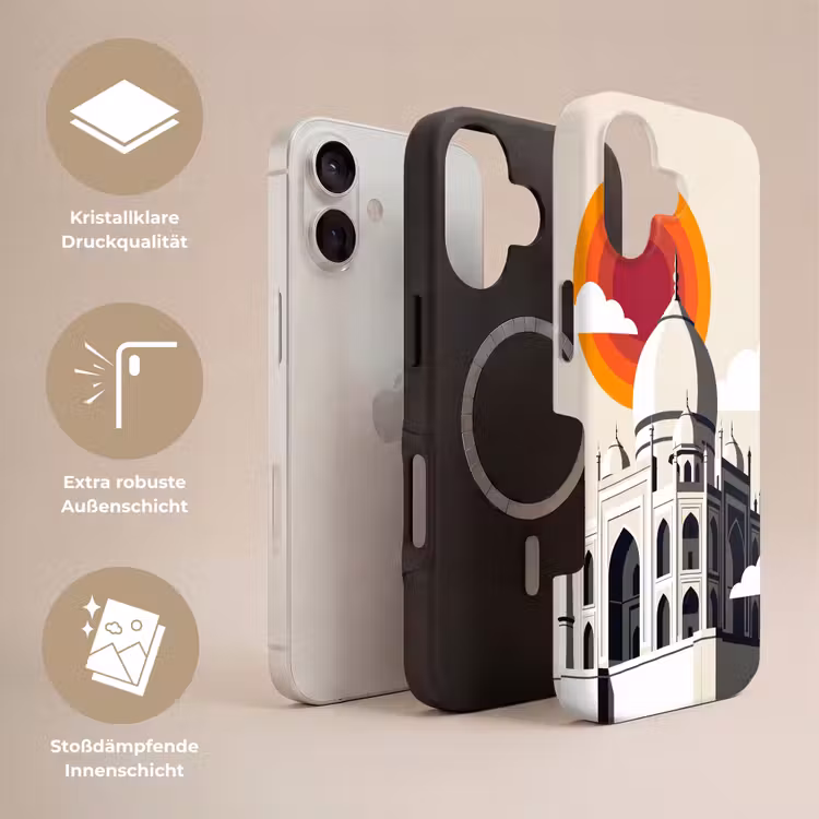 Taj Mahal - Zon - Koepel - Architectuur - India - Grafisch Toughcase MagSafe Apple iPhone 17 klein -USP_Lagen_DE