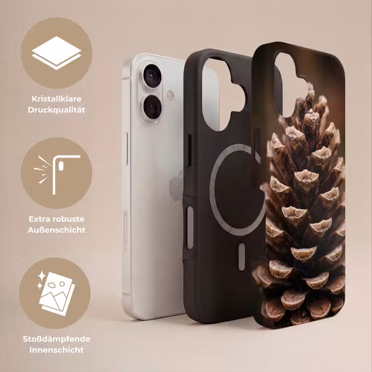Dennenappel - Bos - Herfst - Bruin - Sfeervol Toughcase MagSafe Apple iPhone 17 klein -USP_Lagen_DE