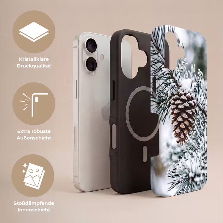 Dennenappel - Tak - Sneeuw - Winter - Sfeervol Toughcase MagSafe Apple iPhone 17 klein -USP_Lagen_DE