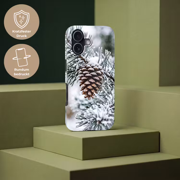 Dennenappel - Tak - Sneeuw - Winter - Sfeervol Toughcase MagSafe Apple iPhone 17 klein -USP_PrintM_DE