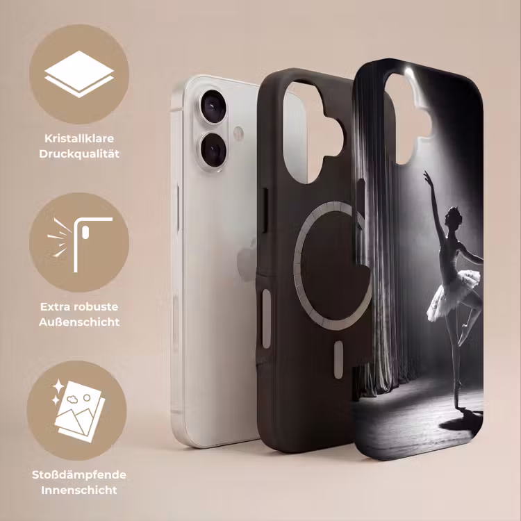 Danser - Podium - Zwart-wit - Kunst - Klassiek Toughcase MagSafe Apple iPhone 17 klein -USP_Lagen_DE